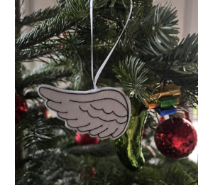 ADVENTSKALENDER 24. Dezember - Stickserie ITH - Engelsflügel LineArt Doodle Anhänger Stabdatei Appli